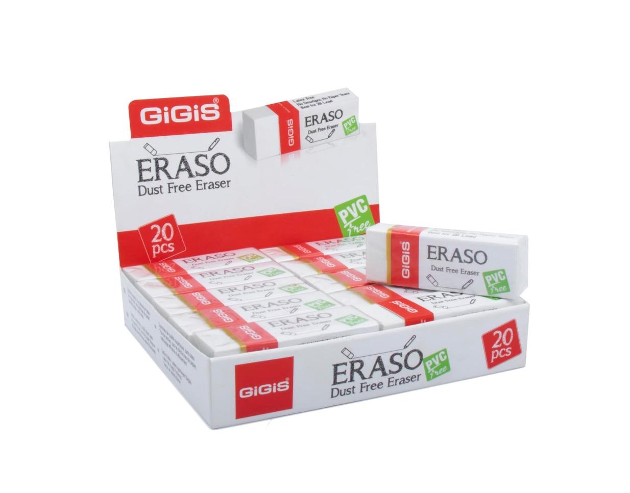 GIGIS Eraso Dust Free Eraser, Large - Pack of 20