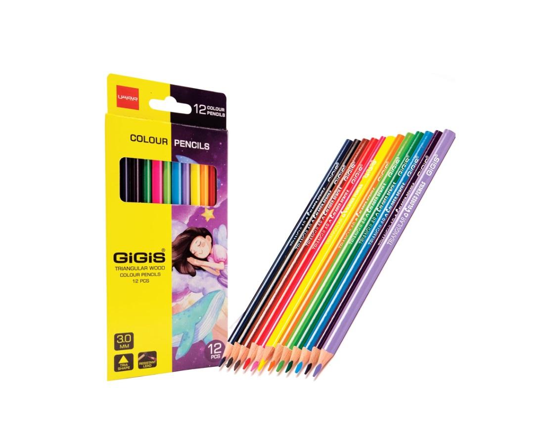 GIGIS Color Pencil (G-2943) , 7 inches - Pack of  12