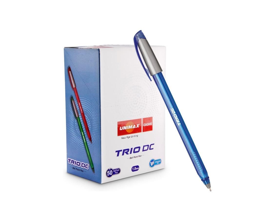 GIGIS Unimax Trio DC Ballpoint Pen, 1mm Tip, Blue - Pack of 50