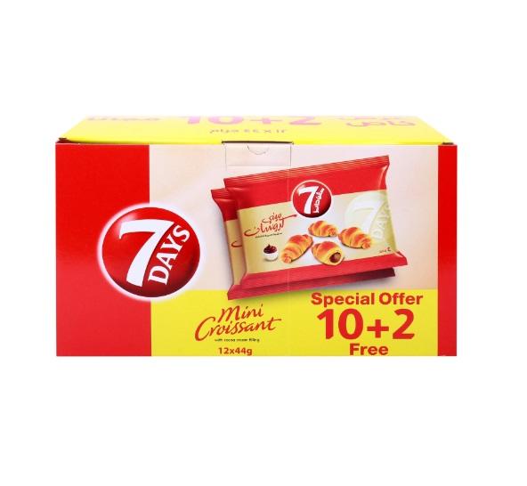 7Days Mini Croissant, Chocolate - 44g (Pack of 10 + 2 Free)