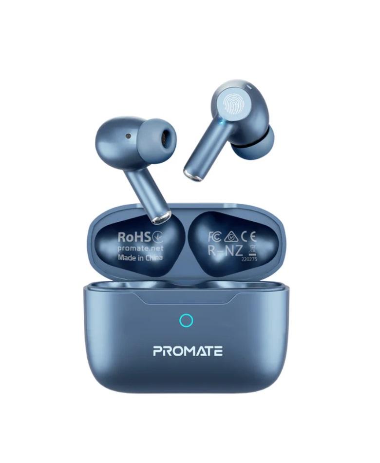 Promate ProPods High-Definition ANC TWS Earphones with intellitouch, Blue