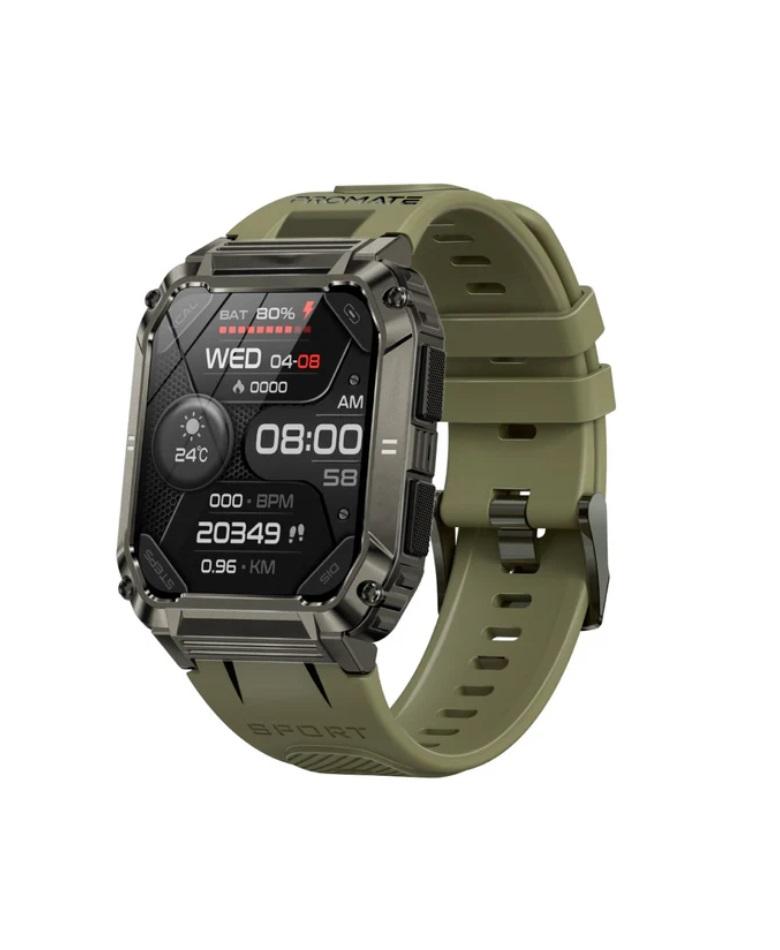 Promate XWatch-S19, ActivLife™ Smartwatch with Wireless BT Calling, Mid Night Green