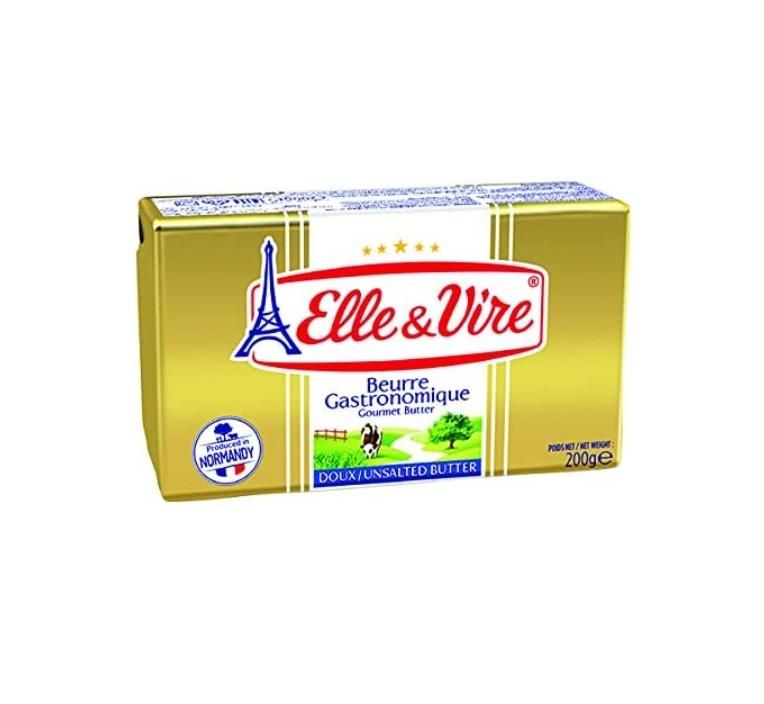Elle & Vire Unsalted Butter 82% Fat, Gold - 200g