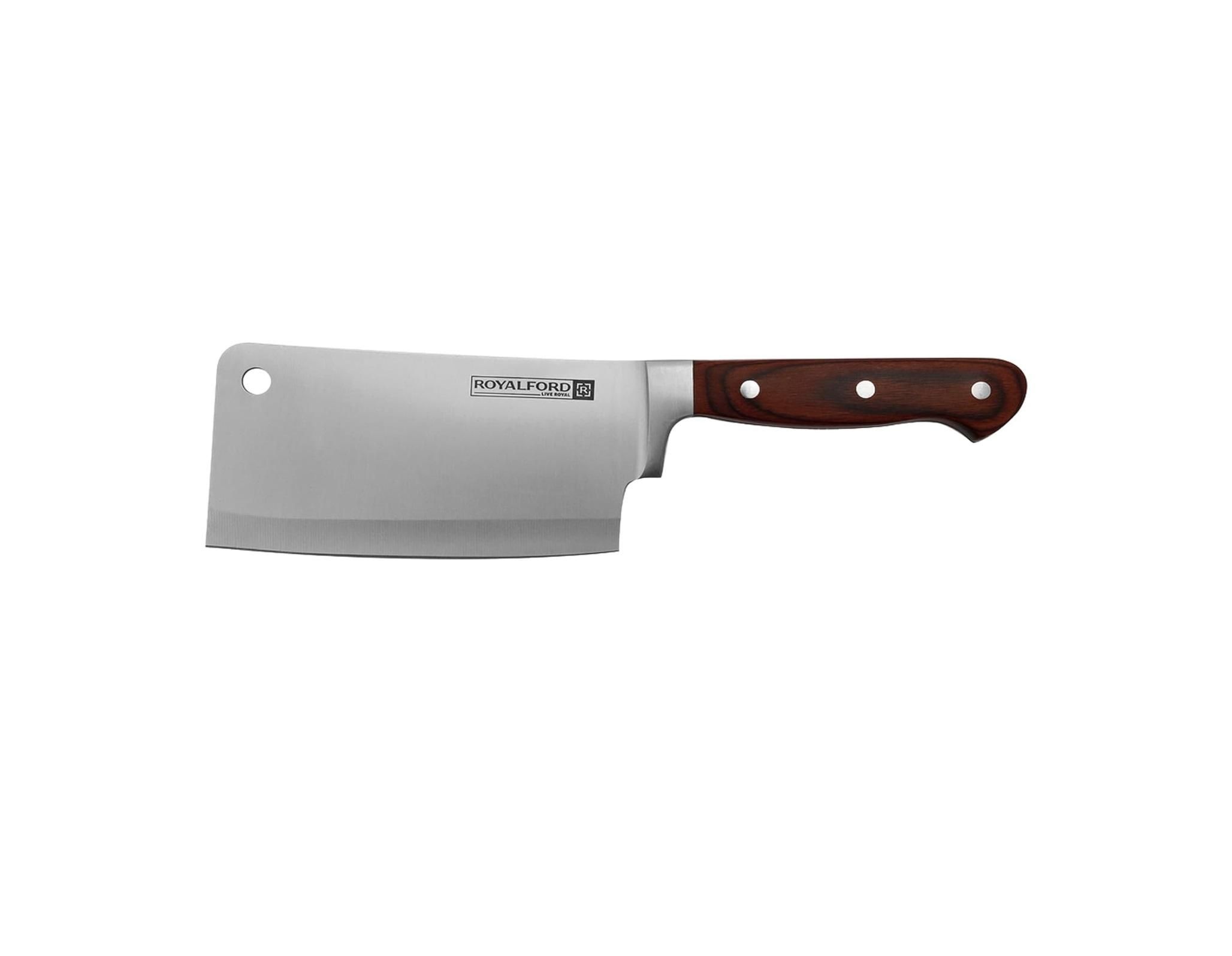Royalford 6″ Cleaver Knife with Wooden Handle, RF4109