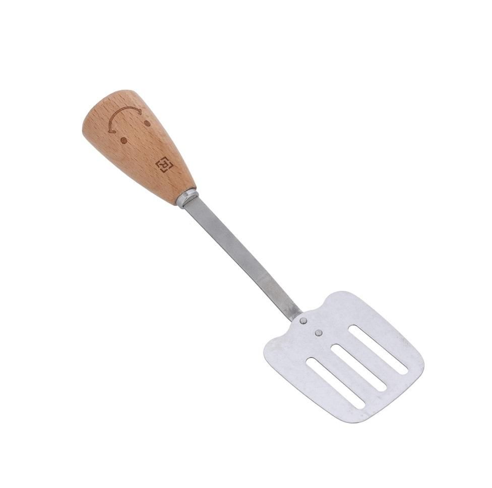 Royalford Slotted Turner, Stainless Steel with Wooden Handle, RF10661