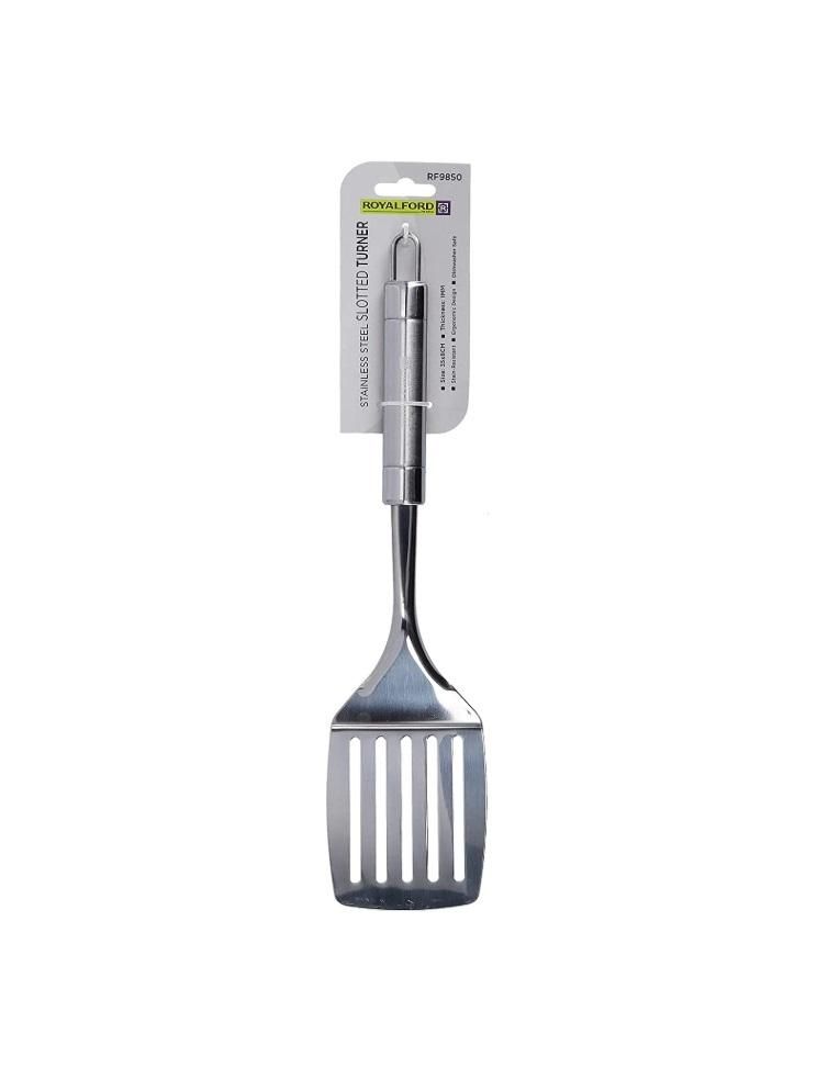 Royalford Stainless Steel Slotted Turner with Tube Handle, RF9850