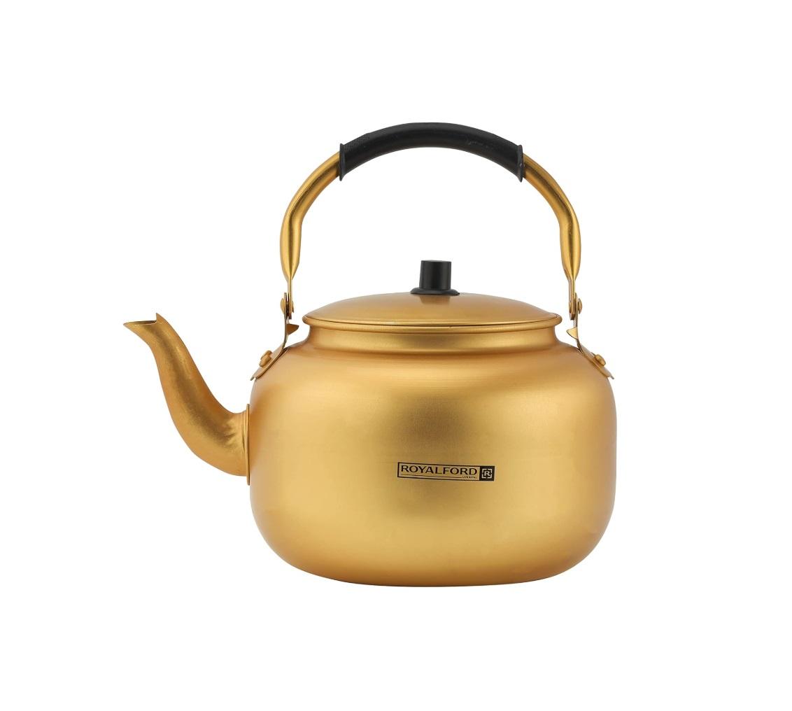 Royalford 6.0L Golden-Finish Aluminum Tea Kettle, RF10770