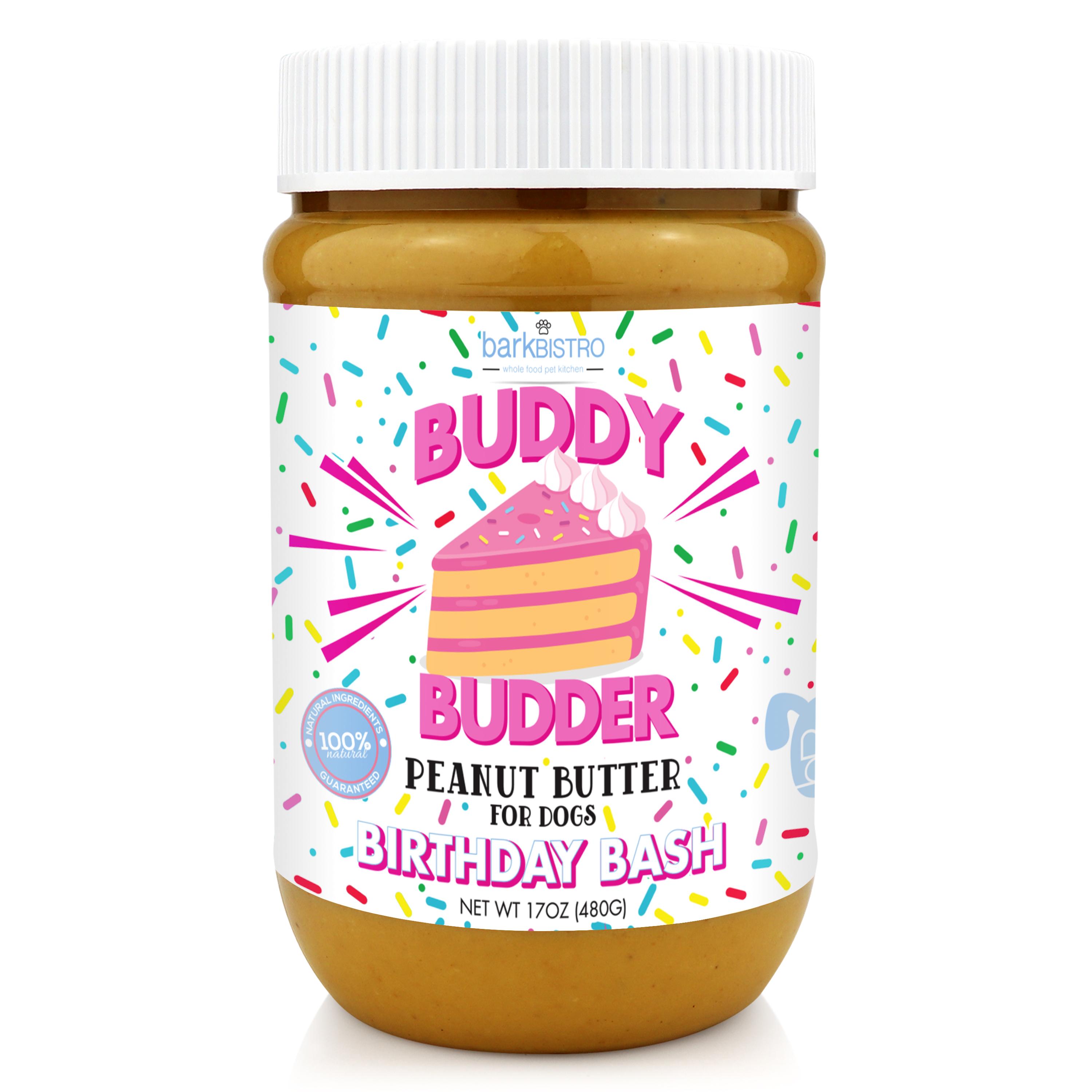 Bark Bistro, Birthday Bash Buddy Budder Dog Peanut Butter - 17 oz