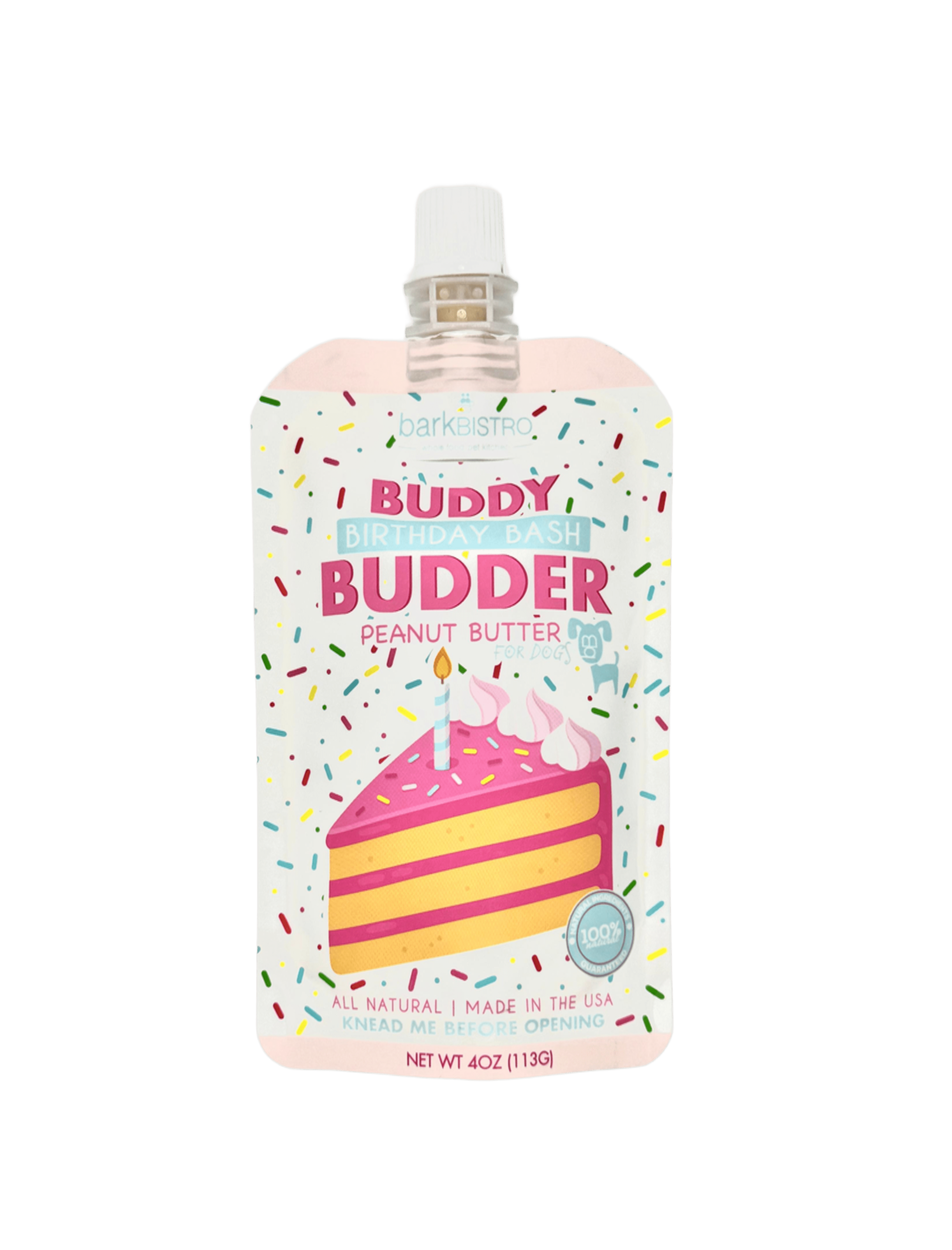Bark Bistro, Birthday Bash Buddy Budder Squeeze Dog Peanut Butter - 4 oz