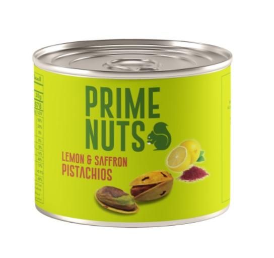 Prime Nuts, Lemon Saffron Pistachios, Tin - 125g x 24