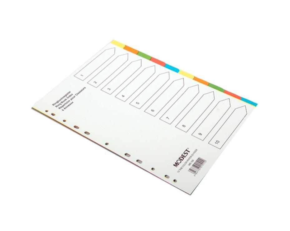 Divider 10 Color Tab, A4 - 15 Sets