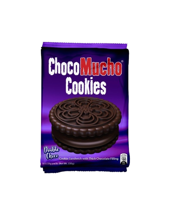 Choco Mucho Cookie Sandwich, Double Choco, 33g x 10 - 330g
