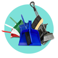 DUST PAN, BROOMS & BRUSHES