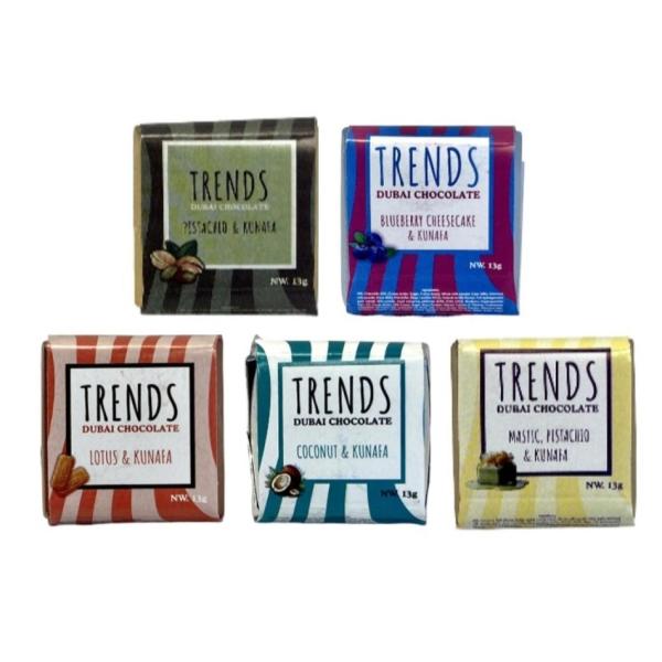 Trends Dubai Chocolate, Assorted Flavours - 13g (Pack of 5)