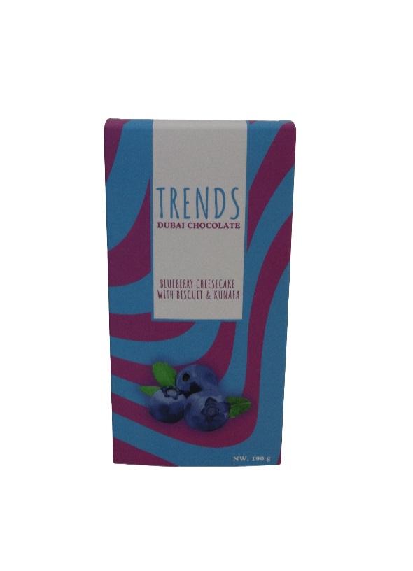 Trends Dubai Chocolate, Blueberry Cheesecake with Biscuits & Kunafa - 190g