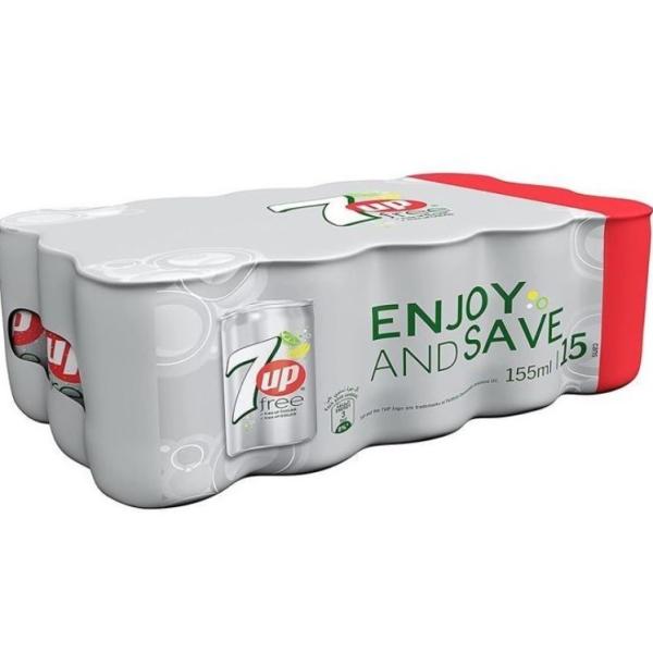 7Up Diet Softdrink, Can - 150 ml x 15