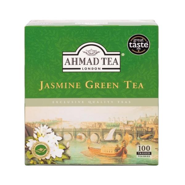 Ahmad Tea Jasmine Green Tea, Tagged - 100 bags