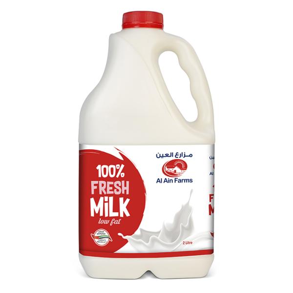 Al Ain Farms Fresh Milk, Low Fat - 2 Liter