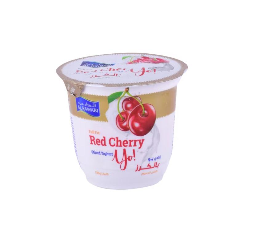 Al Rawabi Yo Full Fat Red Cherry Stirred Yoghurt - 130g