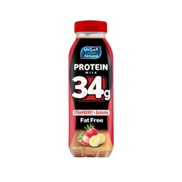 Almarai Protein Milk, Strawberry Banana - 400 ml