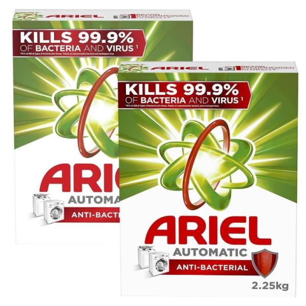 Ariel Anti-bacterial Fast Dissolving Laundry Detergent Powder, 2.5 kg (Dual Pack)