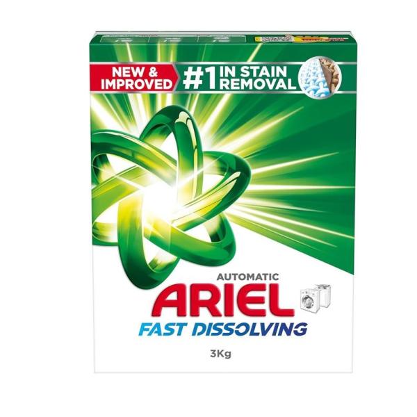 Ariel Fast Dissolving Laundry Detergent Powder, Blue - 3 kg