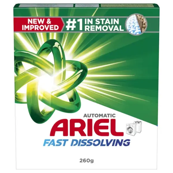 Ariel Fast Dissolving Laundry Detergent Powder, Green - 260g