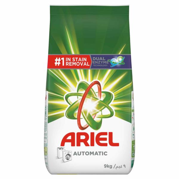 Ariel Fast Dissolving Laundry Detergent Powder, Green - 9 kg