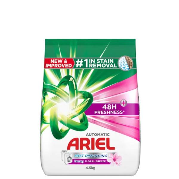 Ariel Fast Dissolving Laundry Detergent Powder, with Floral Breeze - 4.5 kg