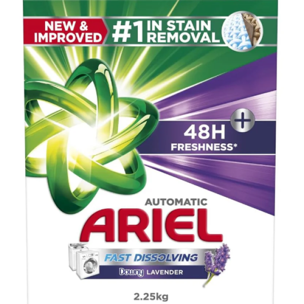 Ariel Fast Dissolving Laundry Detergent Powder, with Lavender - 2.25 kg