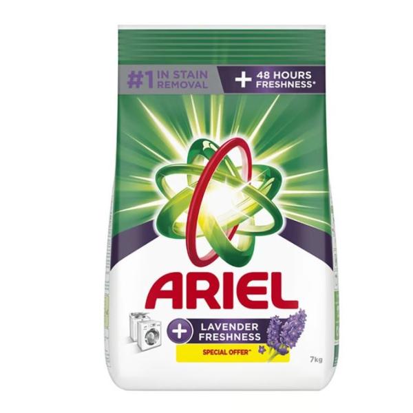 Ariel Fast Dissolving Laundry Detergent Powder, with Lavender - 7 kg