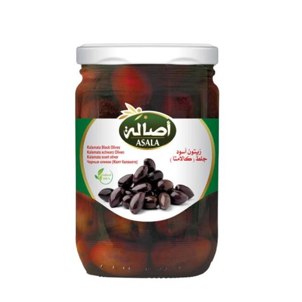 Asala Kalamata Black Olives (Jelet), Glass Bottle - 400g
