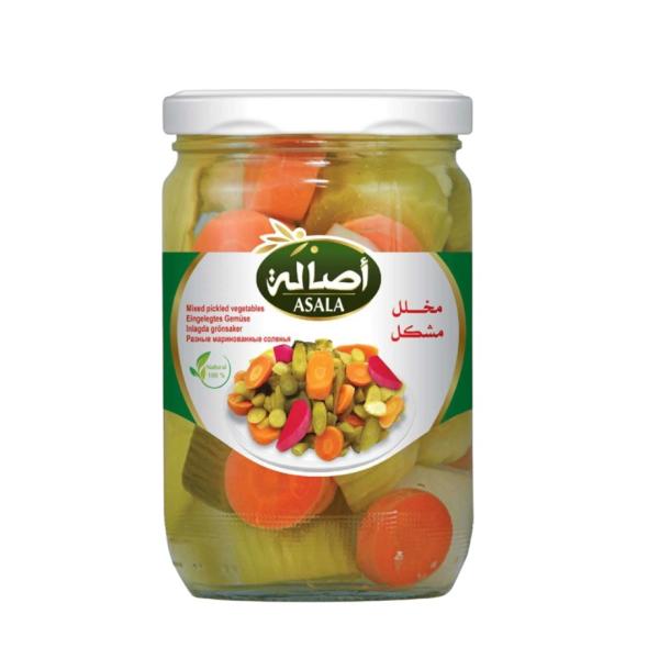 Asala Mixed Pickled Vegetables, Glass Bottle - 400g