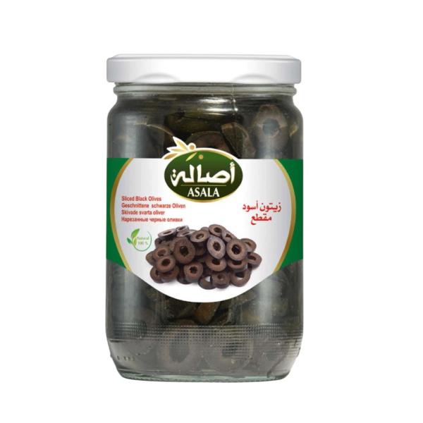 Asala Sliced Black Olive, Glass Bottle - 400g