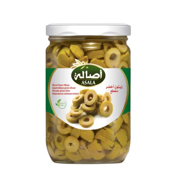 Asala Sliced Green Olive, Glass Bottle - 400g