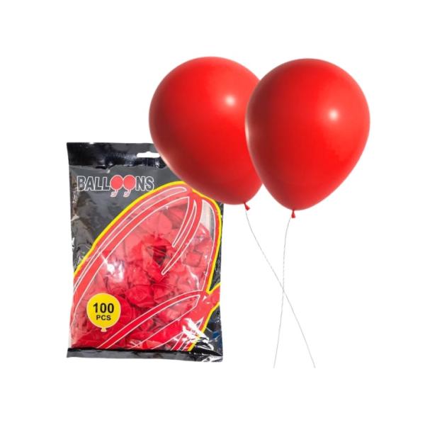 Baloons, 12" Latex Assorted Colors - 100 pcs (Pack)