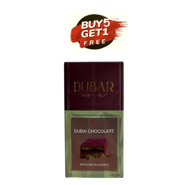 Dubar Dubai Chocolate, Kunafa & Pistachio, 190g - Buy 5 Take 1 Free