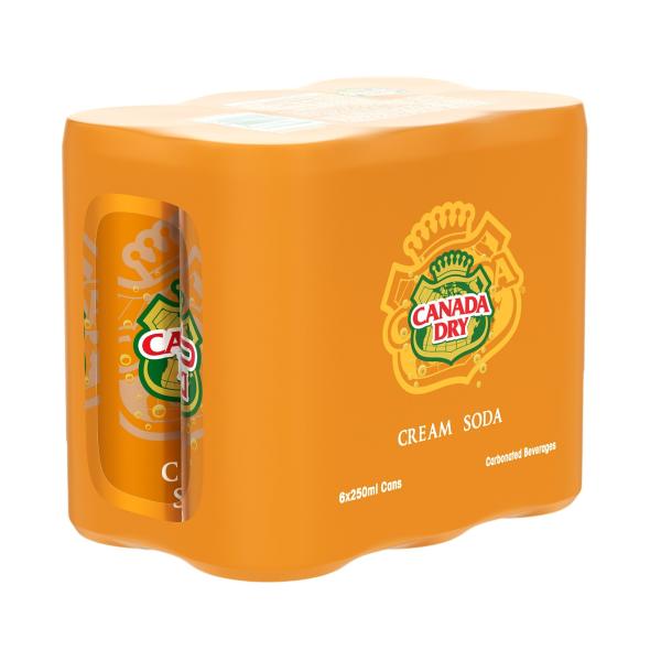 Canada Dry Cream Soda, Can - 250 ml x 6