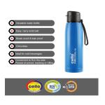Cello Puro Steel X Cooper Water Bottle, Blue - 600 ml