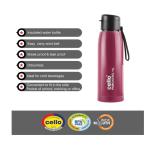 Cello Puro Steel X Cooper Water Bottle, Pink - 600 ml