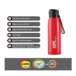 Cello Puro Steel X Cooper Water Bottle, Red - 600 ml