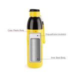Cello Puro Steel X Zen Water Bottle, Yellow - 600 ml