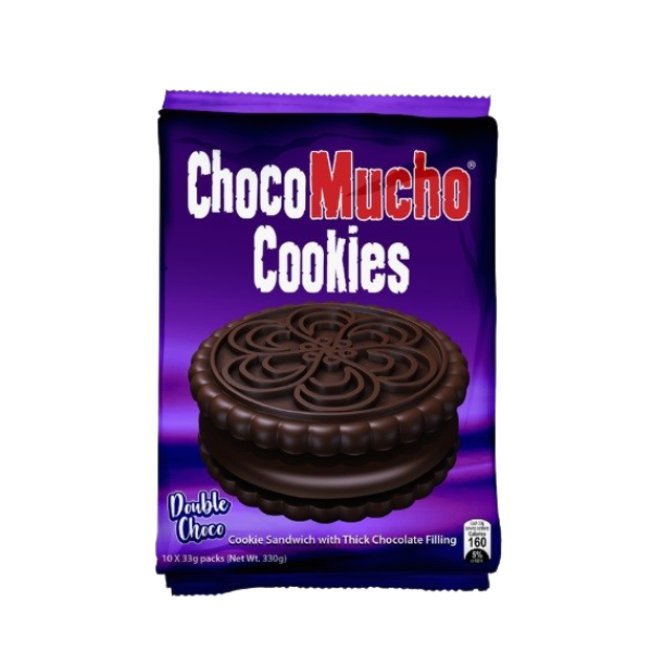 Choco Mucho Cookie Sandwich, Double Choco, 33g x 10 - 330g