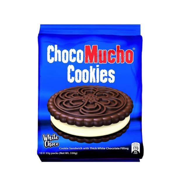 Choco Mucho Cookie Sandwich, White Choco, 33g x 10 - 330g