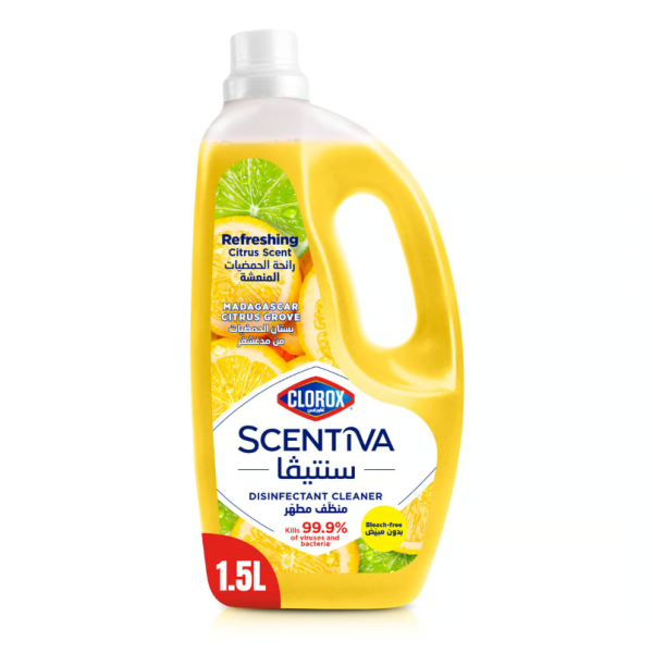 Clorox Scentiva Multipurpose Disinfectant Floor Cleaner, Madagascar Citrus - 1.5 Liter