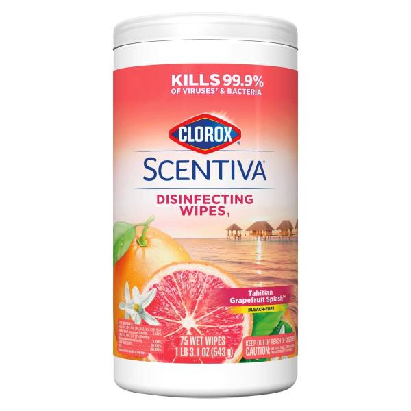 Clorox Scentiva Wipe Tahitian Grapefruit - 75 Wipes