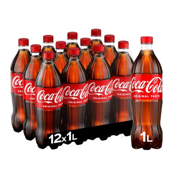 Coca-Cola Regular, PET Bottle - 1 Liter x 12