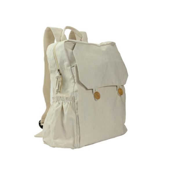 Cotton Backpack with Zipper Closure