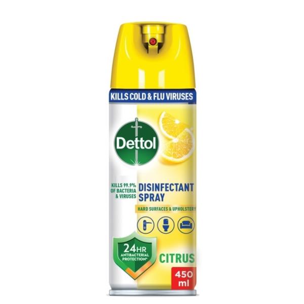 Dettol Disinfectant Spray, Citrus - 450 ml