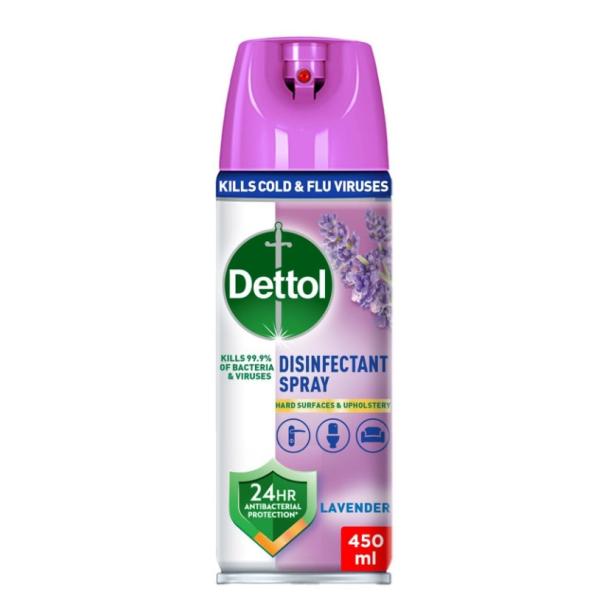 Dettol Disinfectant Spray, Lavender - 450 ml